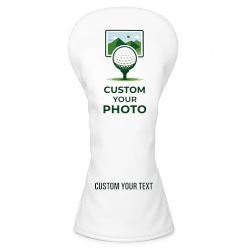 Personalised Golf Club Head Covers – Custom Golf Head Cover for Driver, Fairway Wood & Hybrid, Custom Name/Text or Photo, Leather Golf Headcovers, Golf Gifts for Men & Women