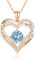 CDE Necklaces for Women Birthstone Pendant, Sterling Silver Love Heart Rose Gold Jewellery Gifts for Mum Her Wife Girlfriend Anniversary Birthday Mothers Day (925 Sterling Silver, Rose Gold-03-Mar)