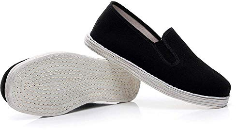 Scarpe Kung Fu con Suola in Cotone, Scarpe Arti Marziali Tai Chi, Pantofole per Tai Chi, Pantofole Chiuse, Cinese Tradizionale di Pechino Scarpe Kung Fu Tai Chi,Unisex Nero (Numeric_38)