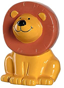 LEONARDO HOME Bambini Löwe Spardose, Keramik Sparschwein mit Schlüssel, Geschenk für Kinder, Jungen Mädchen, 12,8 cm, orange bunt, 039192