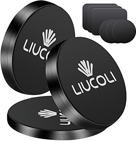 LIUCOLI Aimant téléphone Voiture, Support téléphone Voiture magnétique Lot de 3 - Porte téléphone Voiture Compatible avec iPhone Samsung Galaxy/Note Huawei etc.