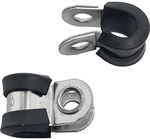 Lumonic 10x 6mm Rohrschellen mit Gummieinlage Edelstahl V2A I Kabelschellen zum Schrauben I Schlauchschelle 6mm, Rohrschellen, Befestigungsschelle 6mm, Rohrhalterung