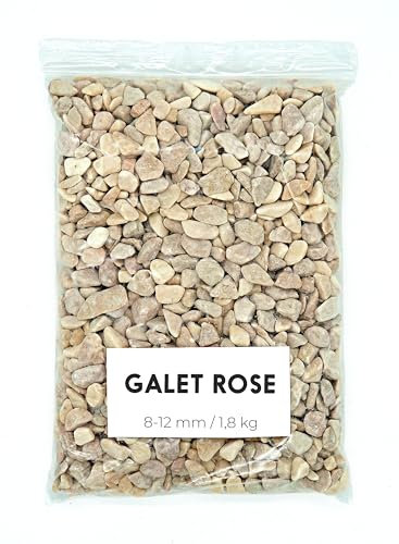 Galet Rose 1,8Kg - Galets Decoratif - Galet Aquarium - Cailloux Decoratif - Galets Jardin - Gravier Jardin Exterieur (8-12 mm)