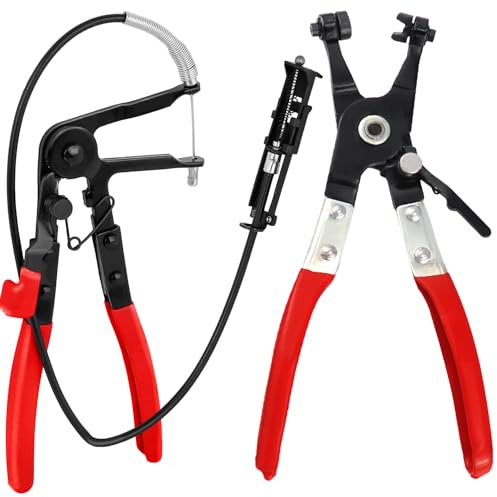 CHRI Set di pinze per tubi flessibili con collo dritto, pinze per fascette stringitubo, pinza per la rimozione e l'installazione di fascette stringitubo, strumento di riparazione auto