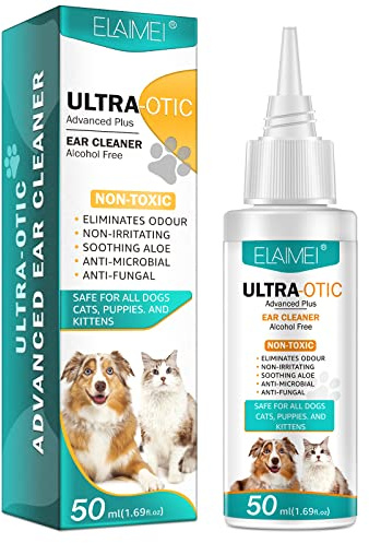GMOLARSUSCO Dog Ear Cleaner, Dog Ear Drops, Relief Yeast Infection, Dog Ear Infection Treatment, Soothes Itchy & Inflamed Ears, Removes Debris, Waxy, Buildup and Odours