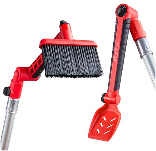 Multi-Angle Gutter Cleaning Tools from The Ground - Gutter Cleaner Tool Attachment with Gutter Scoop & Roof Brush for Easy rain Gutter Cleaning and Leaf Removal from Gutter Guard (Pole Not Included)