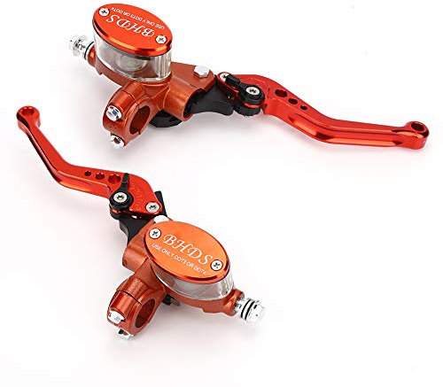 XTevu 1 paire de leviers de pompe d'embrayage de frein de moto 22 mm réservoir de maître-cylindre universel pompe hydraulique frein à main avec ensemble de réservoir de