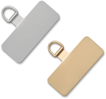 CHUQING Mobiltelefonkedja universaldynor 2 stycken mobiltelefon snodd lapp mobiltelefonband universell telefon snodd pads telefon patch, Guld silver, M