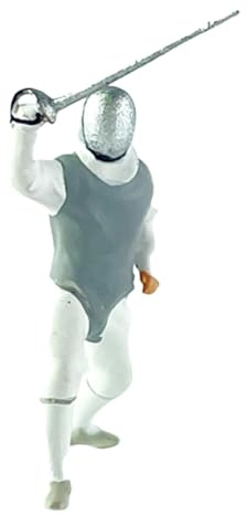 Luwecf Miniaturfigur im Maßstab 1/64, Mini-Fechten, Puppe, Modell, Landschaftsanzeige, winzige Menschen, Fechterfigur, Verteidigung Grau