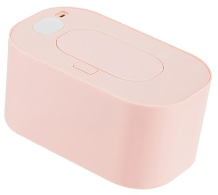 Milageto Calentador toallitas húmedas para, caja calefactora para toallitas infantiles, control temperatura inteligente ajustable, dispensador, Rosa