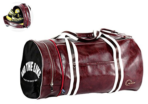 Quanjie Wasserdicht Sporttasche Reise Trainingstasche Große Qualität Fitnesstasche Fitness Tasche für Herren und Damen Reisetasche Weekender Carry-on mit separaten Schuhfach (Rot)