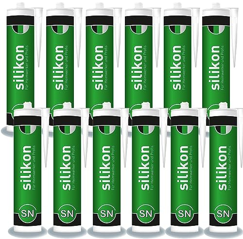 Bau- & Fenster-Silikon 310 ml Kartusche transparent, Innen/Aussenbereich, Dichtstoff für Anschluss- und Dehnungsfugen, wasserdicht, UV- und witterungsbeständig