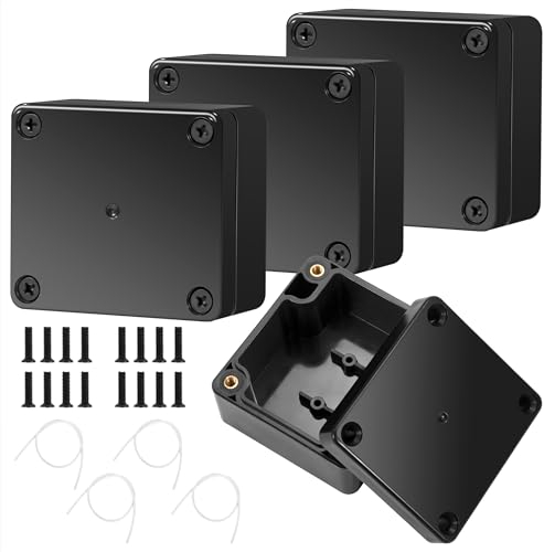 Heveer Caja de Derivación Caja de Conexiones Impermeable IP65 Cajas de Proyectos Electrónica Plástico para Exteriores 4 Piezas 63 * 56 * 35mm