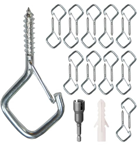 LEOEASIY 20 Stück Schraubhaken Edelstahl,Haken zum Schrauben,Hakenschrauben,Edelstahl Haken zum Schrauben,Deckenhaken Schwerlast mit Sicherung für Pflanzen,Blumentöpfe,Dekorative Lichter