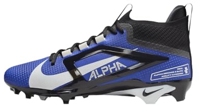 Nike Alpha Menace 4 Elite Football Cleats (FD7036-600, University Red/Team Red/Black/White), Hyper Royal/Midnight Navy/Black/White, 7.5 UK