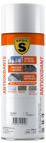 SPSIL Pintura Imprimación Antióxido en Spray Blanco 200ml - Mejora la Adherencia de la pintura - Aplicación Directa al Óxido - Previene la Corrosión - Secado Rápido