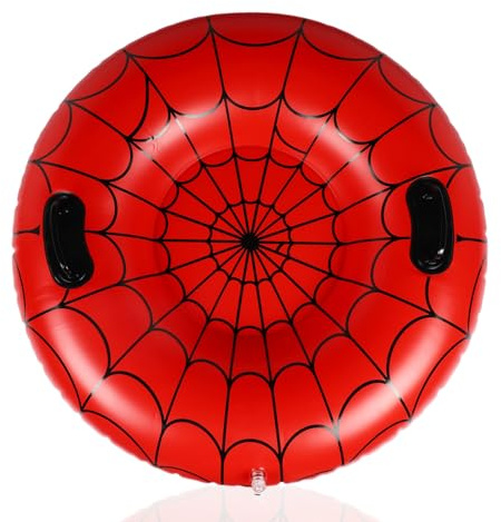 Tubo Nieve Telaraña, 101cm Tubo Nieve PVC Resistente al Frío Tema de Dibujos Juguete de Trineo para Exterior para Niños y Adultos Trineo Deportivo