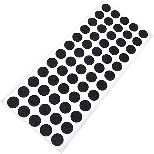 Adsamm® / 60 x self-stick felt pads / Ø 0.55'' (Ø 14 mm) / black / round / self-adhesive furniture glides with felt thickness of 0.059'' / 1.5 mm