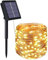 flintronic Luces Exterior Solar, 1PCS-10M-100LED-8 Modos Cadena de Luces Decoracion para Navidad, Bodas, Fiestas, Jardines, Terraza-Blanco Cálido