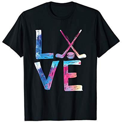 Love Ice Hockey Girls Hockey Gifts Womens Ice Hockey T-Shirt