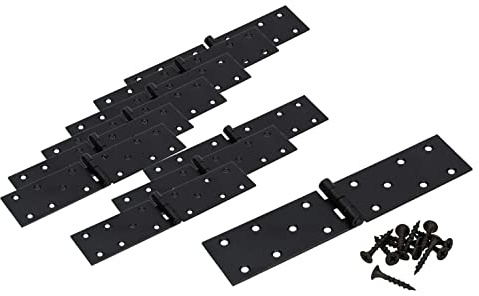 KOTARBAU® Set om 10 lådband rullat svart möbelgångjärn möbelband robust (200 x 45 mm)