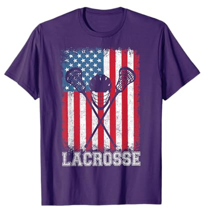 Lacrosse American Flag Lax Helmet Sticks 4th Of July Gifts T-Shirt