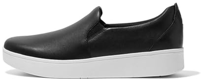 Fitflop Rally Leather Slip On Skate Sneakers, Scarpe da Ginnastica Donna, Black, 38 EU