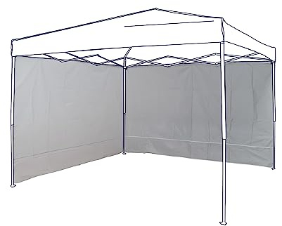 Set 2 Pareti Laterali Bianche Impermeabili Per Gazebo 3x3, 290x180cm con Fascette in Velcro | Paratia Tenda Laterale Idrorepellente per Gazebo