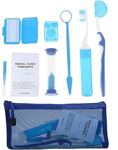 Wudaizhi 8 Piezas/Set De Cuidado De Limpieza Oral Kits De Ortodoncia Kits De Ortodoncia Herramienta De Blanqueamiento Portátil