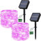 Lezonic Solar String Lights Outdoor, 2 Pack 40Ft 120LED Solar Powered Fairy Lights,8 Modes Waterproof Solar Garden Lights for Indoor/Outdoor Garden Tree Wedding Party Festival Decorations(Pink)