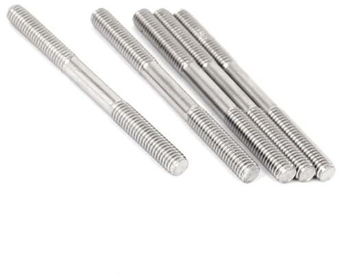 TOP-VIGOR 5Pcs Double End Threaded Stud Screw Bolt, M6x70mm 304 Stainless Steel Rod Bolts Thread Reducer Adapter, Adjustable Push Rod Stud for Furniture Hardware Machinery Maintenance and Fixes