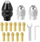 QWORK® 16 Stück Bohrfutter, 0.5mm-3.2mm Messing Bohrfutter Satz mit Schraubenschlüssel, Metallmuttern, Kompatibel mit Dremel