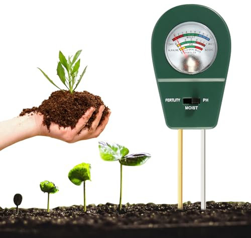 Medidor Humedad Plantas del Suelo Medidor Ph Suelo 3 en 1 Medidor de Humedad Plantas para Medir Agua Fertilidad y Ph