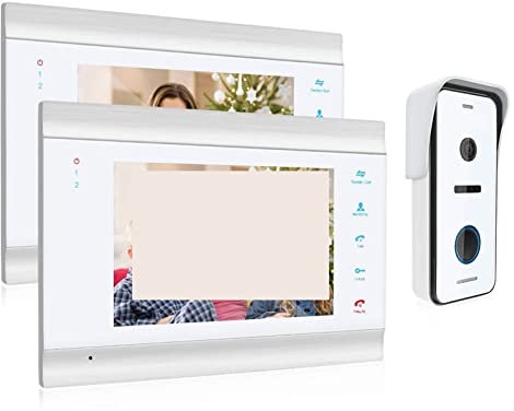 ZKLGS Video Doorbell Wireless, 7 Inch HD1080P Video Door Phone Intercom System With High Definition Wired Doorbell Camera Support Unlock for Home Security(2M1D)