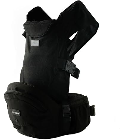 Tushbaby Portabebè a mani libere 2 in 1 con supporto lombare, sedile ergonomico e stoccaggio integrato, per bambini da 5,4 a 20 kg