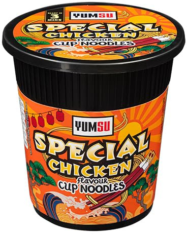 Instant Pot Noodles Halal Certified Vegetarian Egg Free 60g Assorted Packs & Flavours + FabFinds Mug (6, Special Chicken)