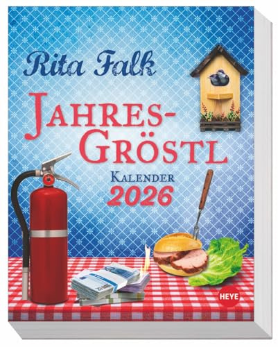 Jahresgröstl - Tagesabreißkalender 2026 - Heye-Verlag - Abreißkalender mit vielen lustigen Zitaten, Rezepten und Filmbildern - Rita Falk - 12,5 cm x 16 cm