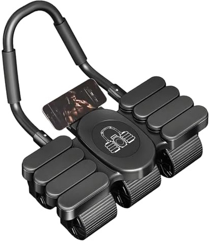 Ruota Per Addominali Con Rimbalzo Automatico - Allenatore Addominali A 6 Ruote - Attrezzatura Esercizi Con Supporto Telefono Per Allenamento Fitness Addome Palestra