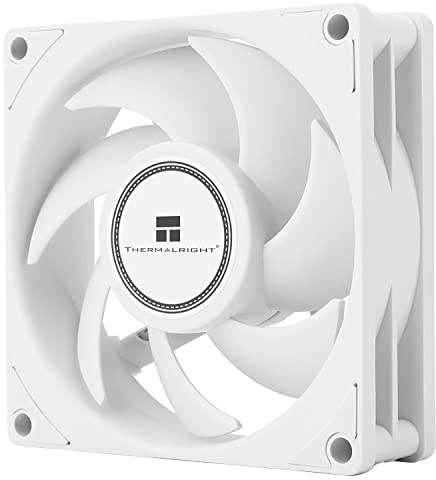 Thermalright TL-B8W CPU fläkt datorväska fläkt tyst 4 stift PWM, 80 mm tyst kylfläkt, 2 200 RPM hastighet, 80 x 80 x 25 mm (vit)