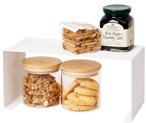 Yamazaki Home Tower Stackable Kitchen Rack – Storage Organizer Counter Shelf,White,S