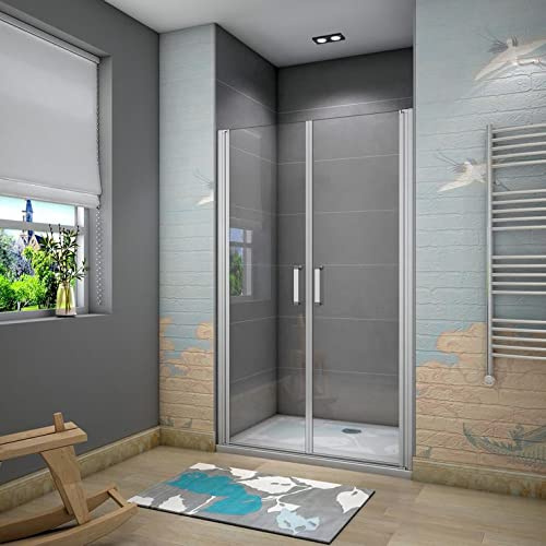 AICA SANITARIOS Mampara de Ducha Puerta Abatible Doble 5mm (76-80) x185cm