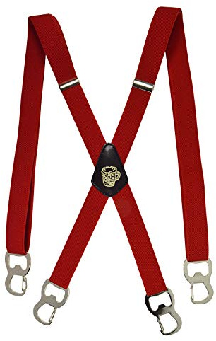 Olata X-form hängslen med ölflasköppnare karbinklämma, 2,5 cm - Röd