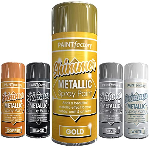 Classic Signature - Metallic Spray Paint 200ml - Multi-Purpose Use, Spray for Metal and Wooden Furniture, Ornaments, Decorative Items and Much More for Interior & Exterior (1 x Pack, Shimmering Gold)