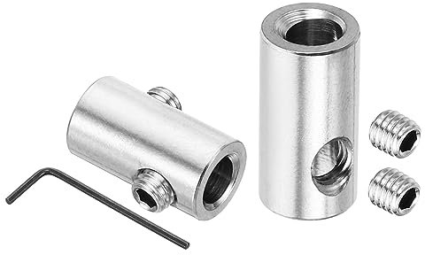 PATIKIL Abrazadera de Cable 5mm Agujero Alambre Cuerda Clips Juego 2uds 304 Inoxidable Acero Doble Agujero Bloqueo Cable Abrazaderas Clip con M5 Hexagonal Tornillo Llave para Cable Plata