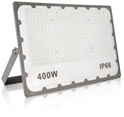 JBdusn 400W Faretto LED da Esterno, IP66 Impermeabile Fari LED da Esterno Faretti a LED da Esterno, 6500K Bianca Fredda Faro LED Proiettore LED per esterni lampada LED per giardino, balcone, garage