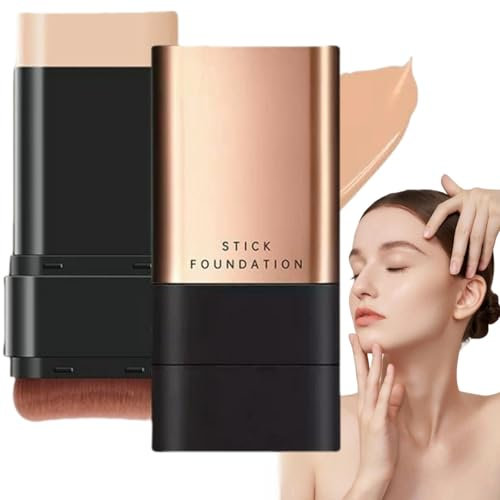 2 In 1 Luxury Anti-Wrinkle Foundation Stick,Makeup Multi-Use Full Coverage Concealer Stic/k,Eraser Foundation Sti/ck With Brush,Cream Foundation With Built-In Brush,Contour S/tick Foundation Sti/ck#2