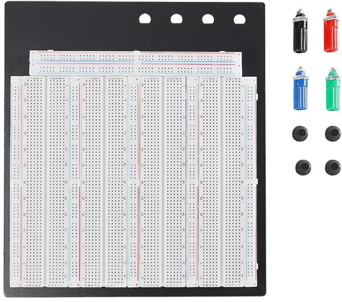 Kfwfuaee Solderless Breadboard With 3220 Holes Phosphor Bronze Clip ZY208 MB102 4Pieces Set