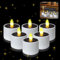 HuaMuDM 6 Piezas Velas LED Solares Efecto Llama Recargables,Velas de té LED solares para exteriores,velas de té con batería recargable parpadeantes,Solares Velas Electricas