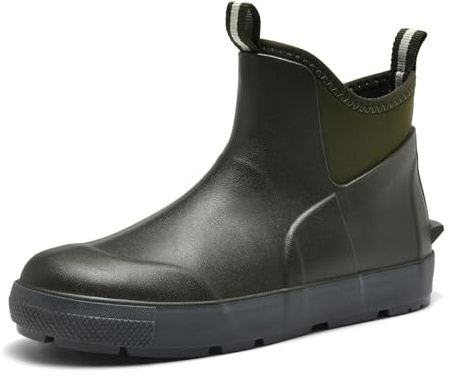 GemChve Botas de Agua Hombre,ChelseaI Zapatos de Cubierta Mujer Mpermeable Antideslizante Adecuado para Días lluviosos Viajes Pesca Green41EU