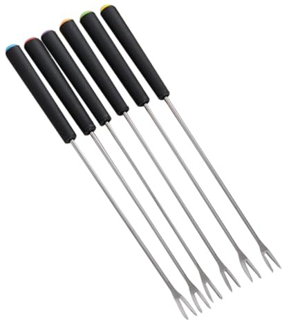 DOITOOL Tenedores para Fondue de Acero Inoxidable 6 Piezas Aptos para Mojar Chocolate y Ollas Calientes Tamaño Pequeño Ideales para Queso Frutas y Postres en Hogar y Fiestas